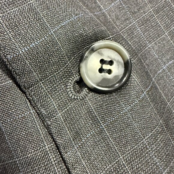 Samuelsohn Loro Piana Blazer Check Super 130's Wool Grey Sport Coat 46R - Picture 5 of 11